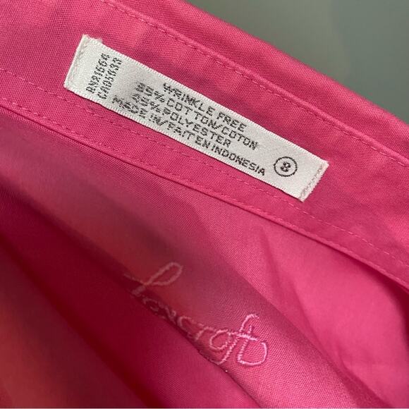 Foxcroft Wrinkle Free Button Down Bright Pink Shirt - Picture 5 of 5